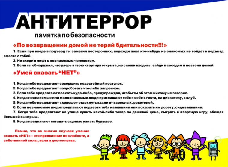 Антитеррор. Памятки по безопасности.